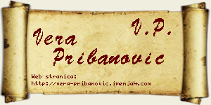 Vera Pribanović vizit kartica